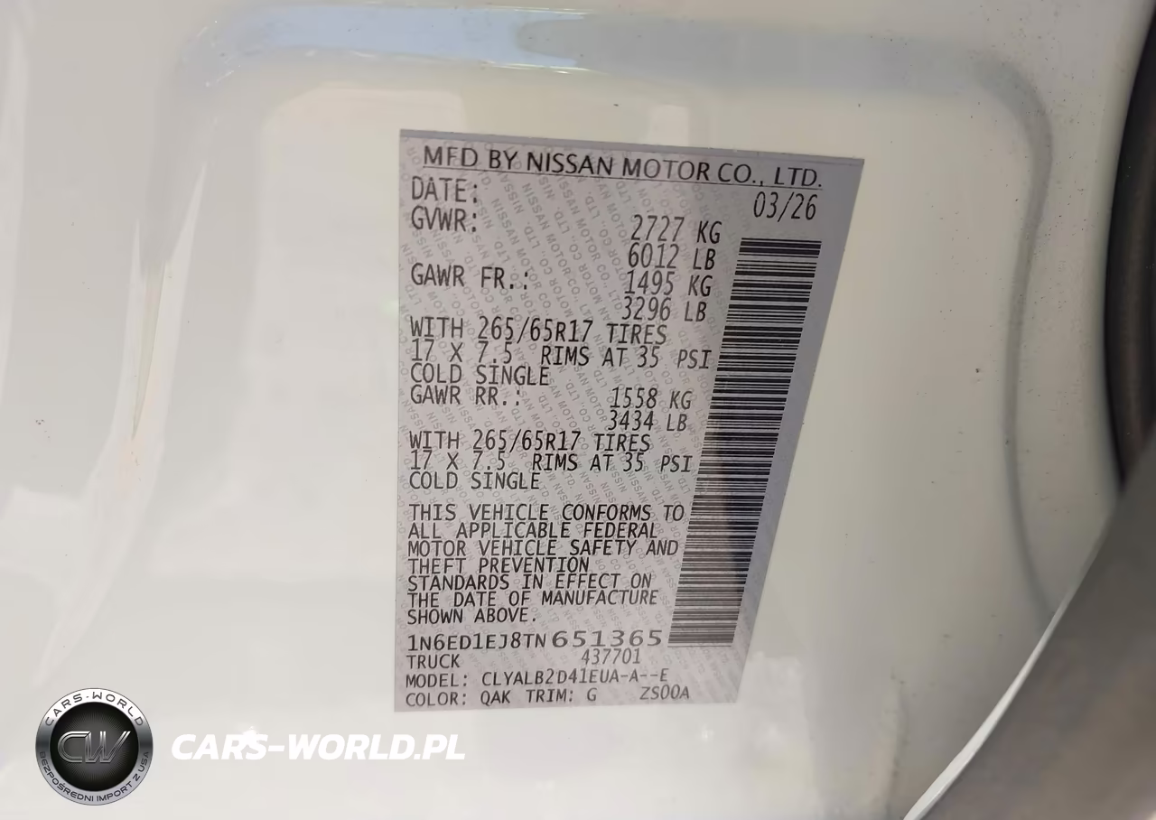 2026 Nissan Frontier Sv 4X2 VIN:1N6ED1EJ8TN651365 - 9