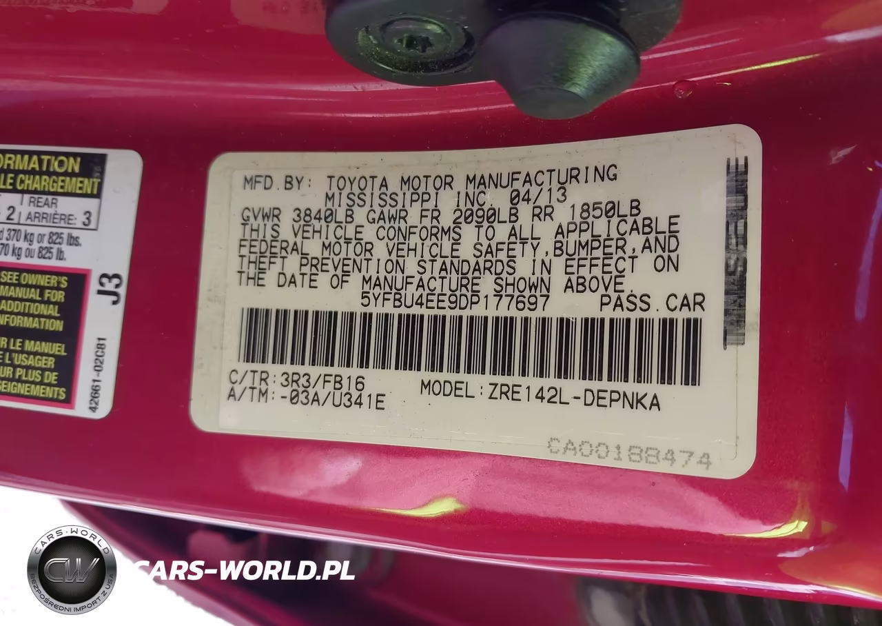 2013 Toyota Corolla Le VIN:5YFBU4EE9DP177697 - 9
