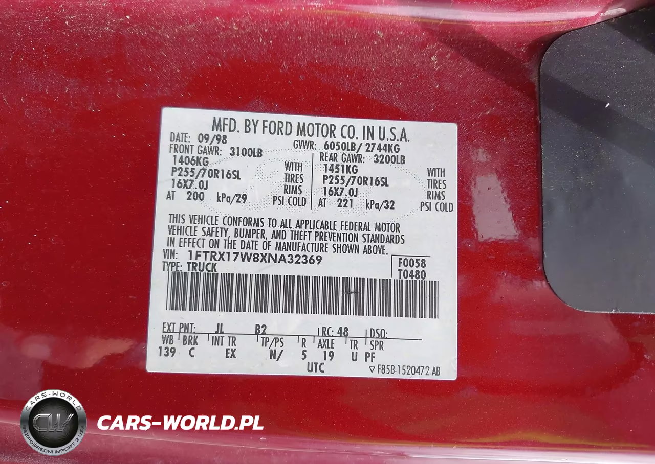 1999 Ford F-150 Lariat-Work Series-Xl-Xlt VIN:1FTRX17W8XNA32369 - 9