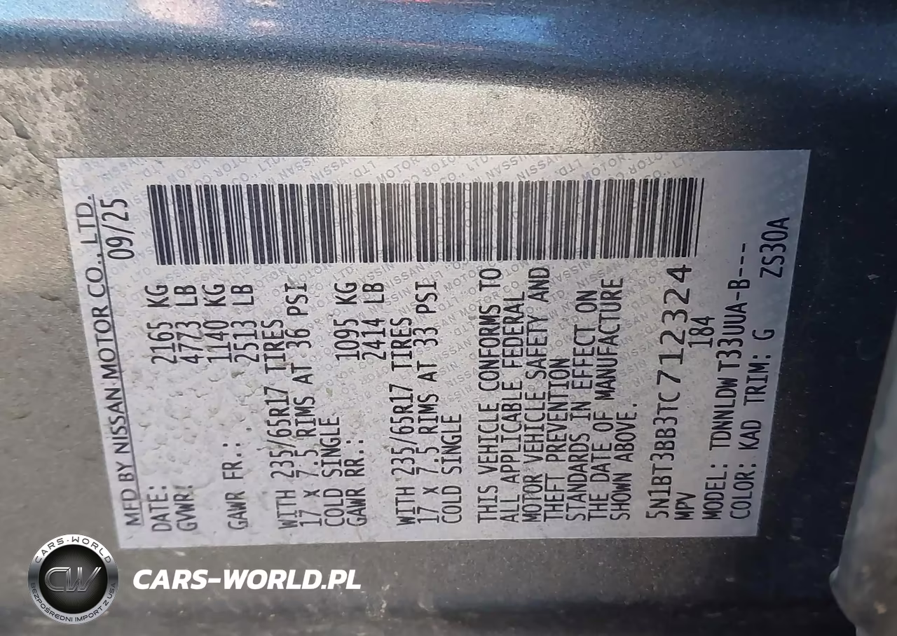 2026 Nissan Rogue Sv VIN:5N1BT3BB3TC712324 - 9
