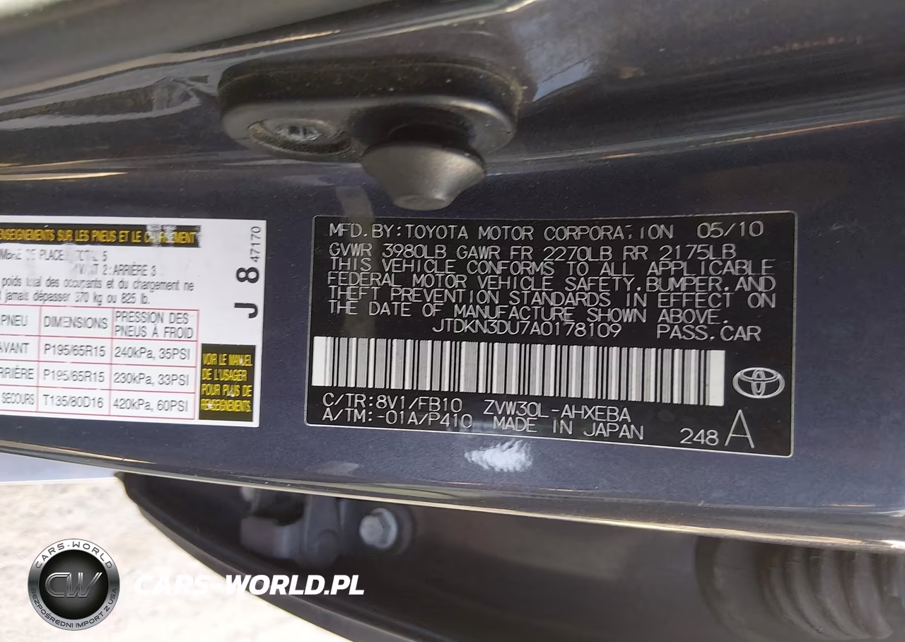 2010 Toyota Prius Iii VIN:JTDKN3DU7A0178109 - 9