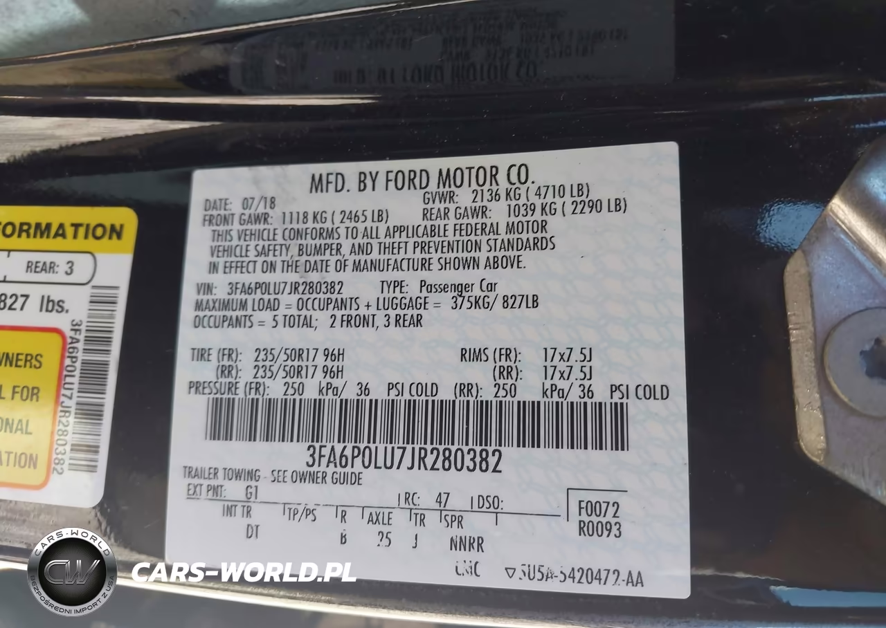 2018 Ford Fusion Hybrid Se VIN:3FA6P0LU7JR280382 - 9