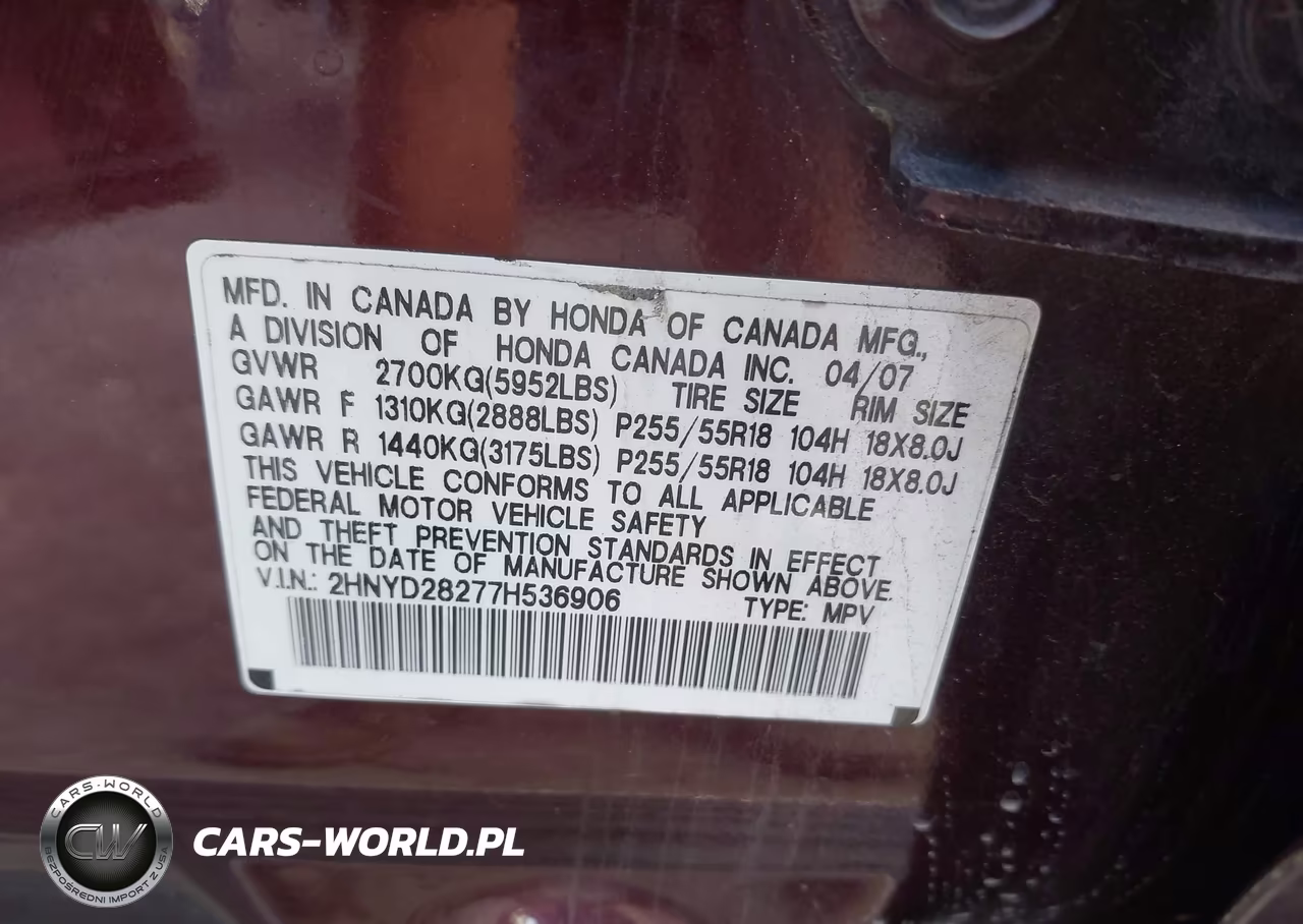 2007 Acura Mdx VIN:2HNYD28277H536906 - 9