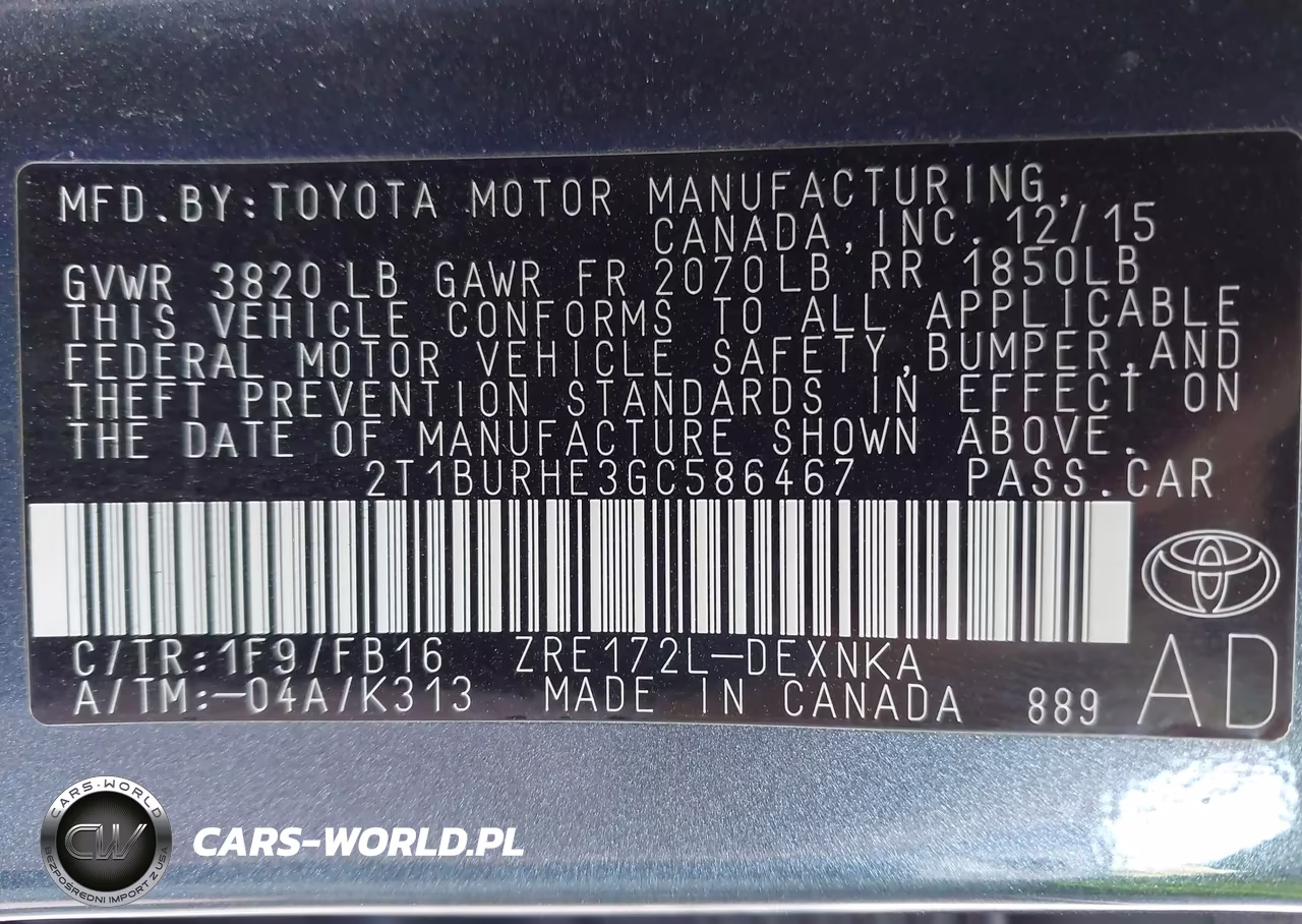 2016 Toyota Corolla Le VIN:2T1BURHE3GC586467 - 9
