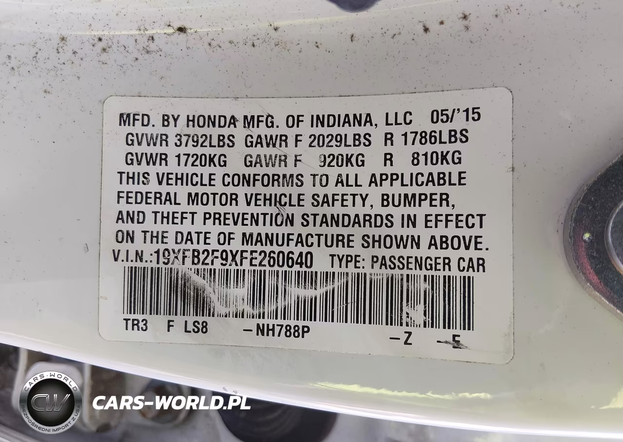 2015 Honda Civic Ex-L VIN:19XFB2F9XFE260640 - 9