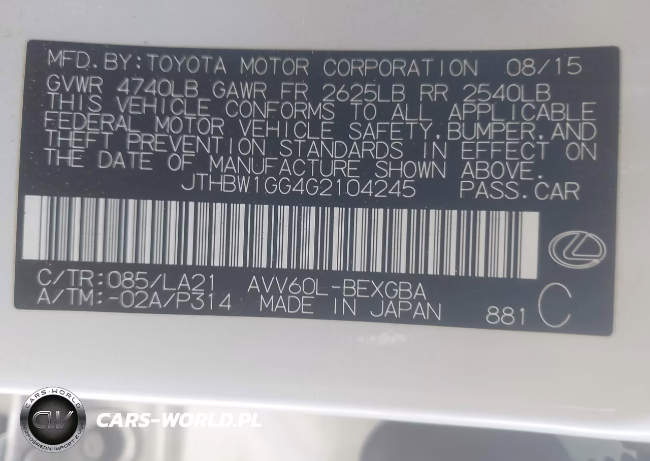 2016 Lexus Es 300H VIN:JTHBW1GG4G2104245 - 9