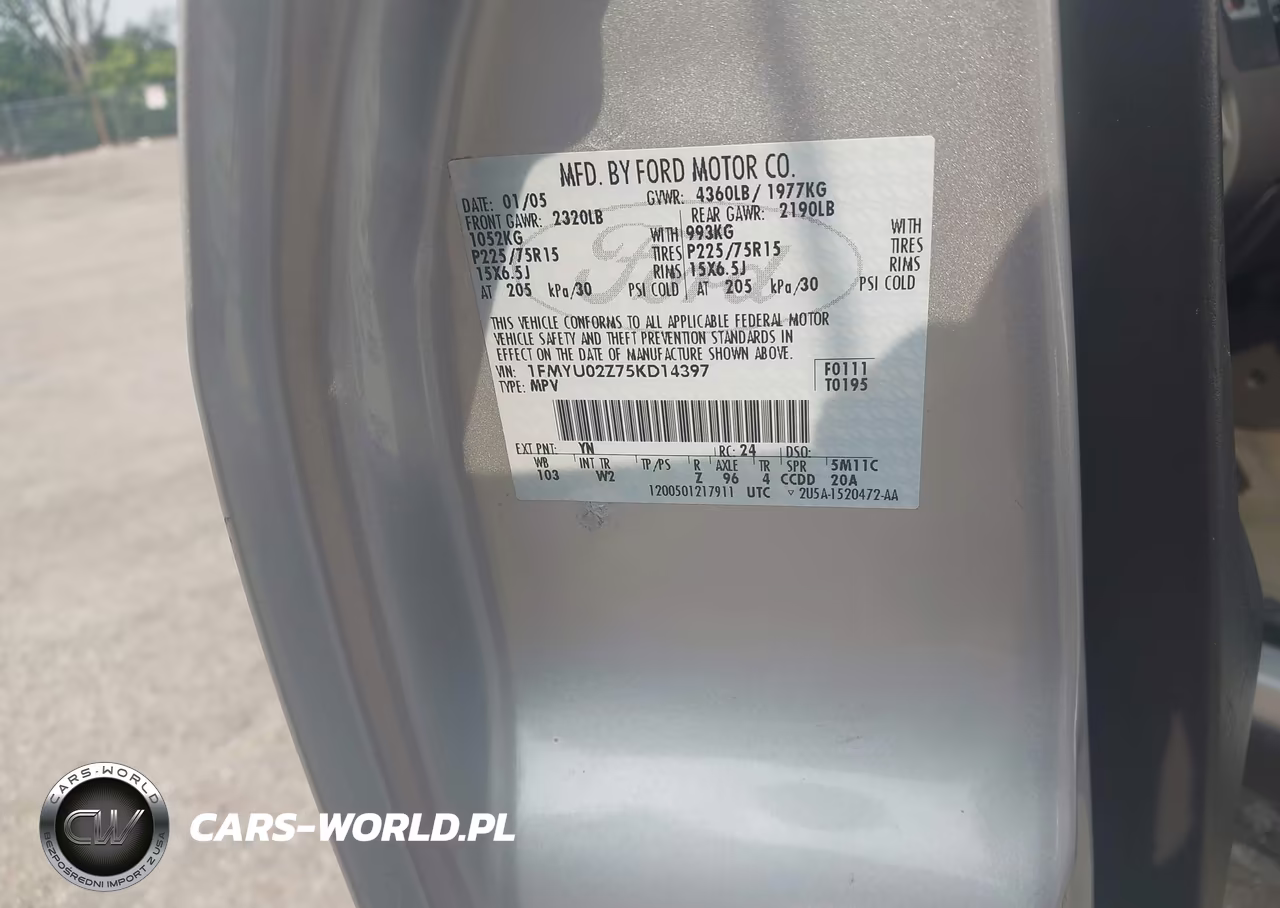 2005 Ford Escape Xls VIN:1FMYU02Z75KD14397 - 9