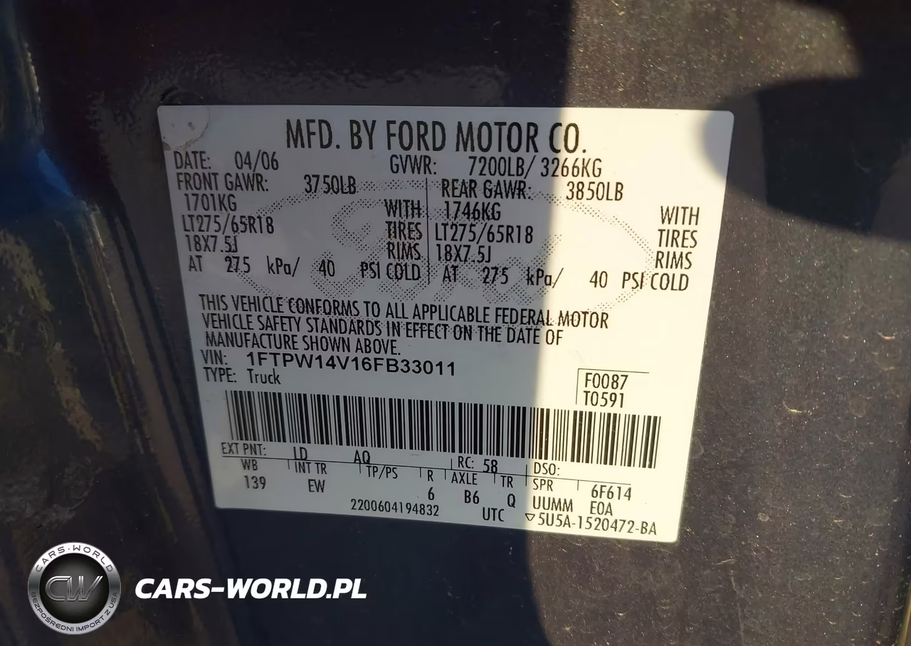 2006 Ford F-150 Fx4-Lariat-Xlt VIN:1FTPW14V16FB33011 - 9