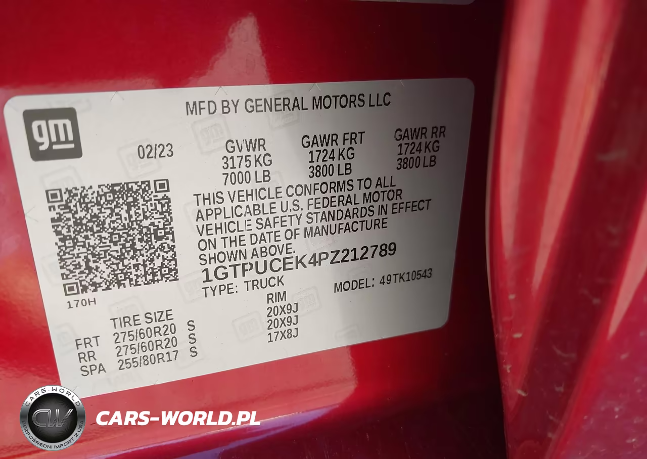 2023 GMC Sierra 1500 4Wd Short Box Elevation With 3Sb VIN:1GTPUCEK4PZ212789 - 9