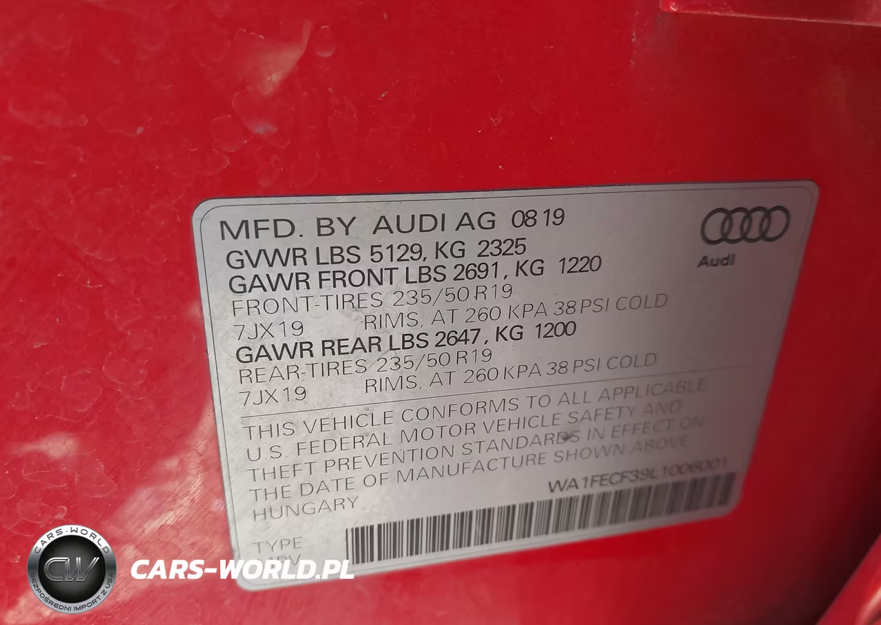 2020 Audi Q3 Prestige 45 Tfsi S Line Quattro Tiptronic VIN:WA1FECF39L1006001 - 9