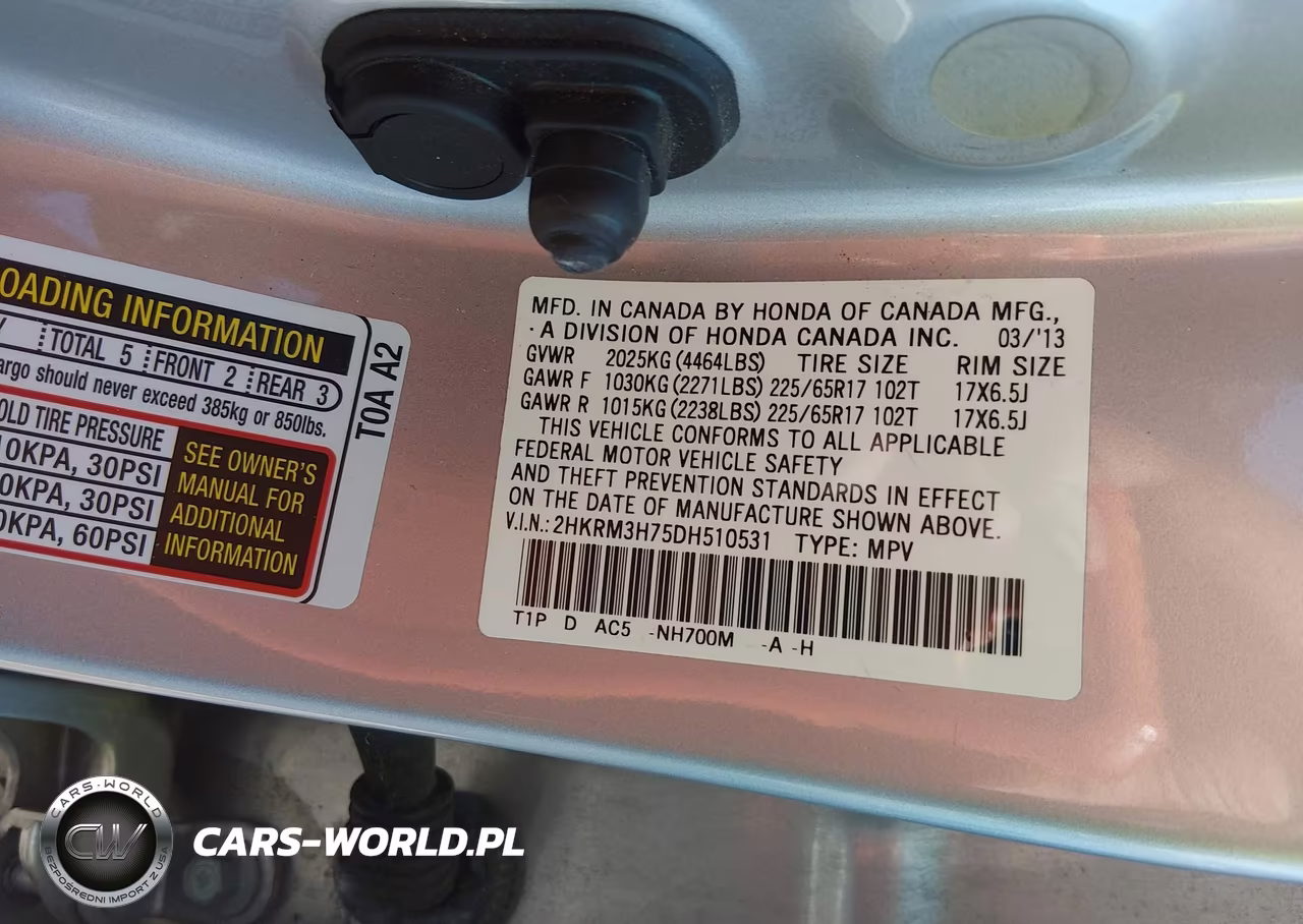 2013 Honda Cr-V Ex-L VIN:2HKRM3H75DH510531 - 9