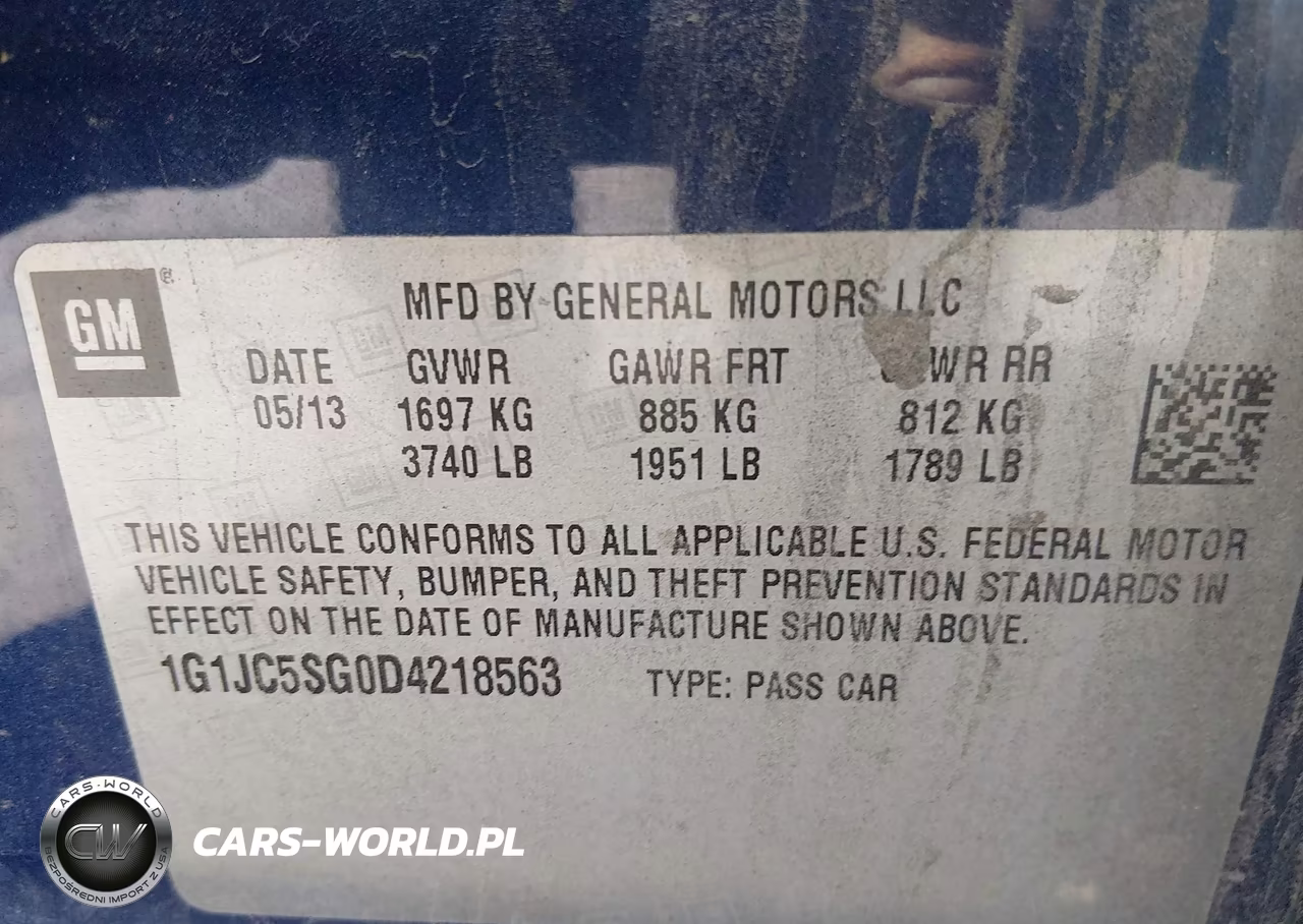 2013 Chevrolet Sonic Lt Auto VIN:1G1JC5SG0D4218563 - 9