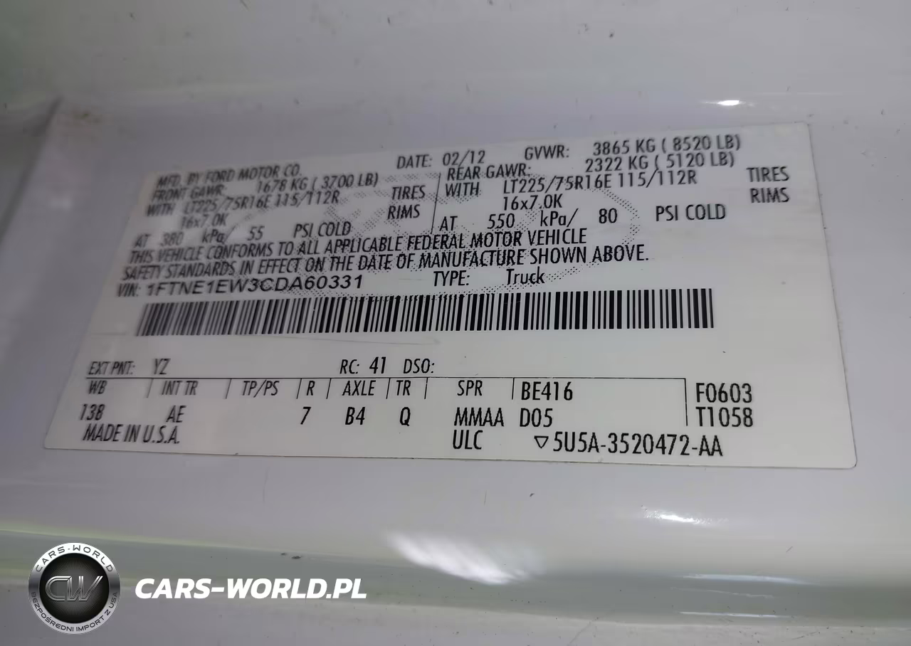 2012 Ford E-150 Commercial VIN:1FTNE1EW3CDA60331 - 9