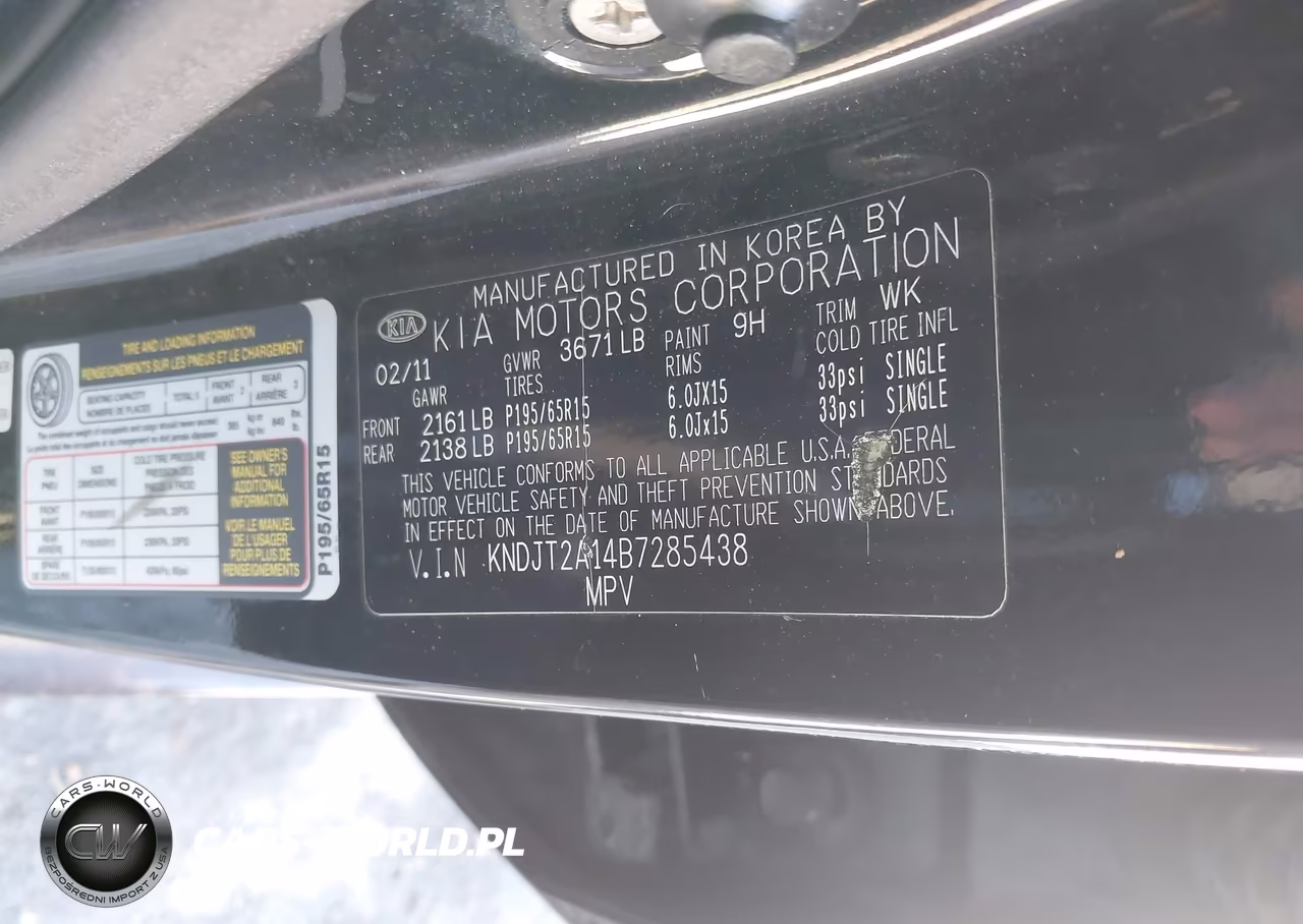 2011 Kia Soul VIN:KNDJT2A14B7285438 - 9