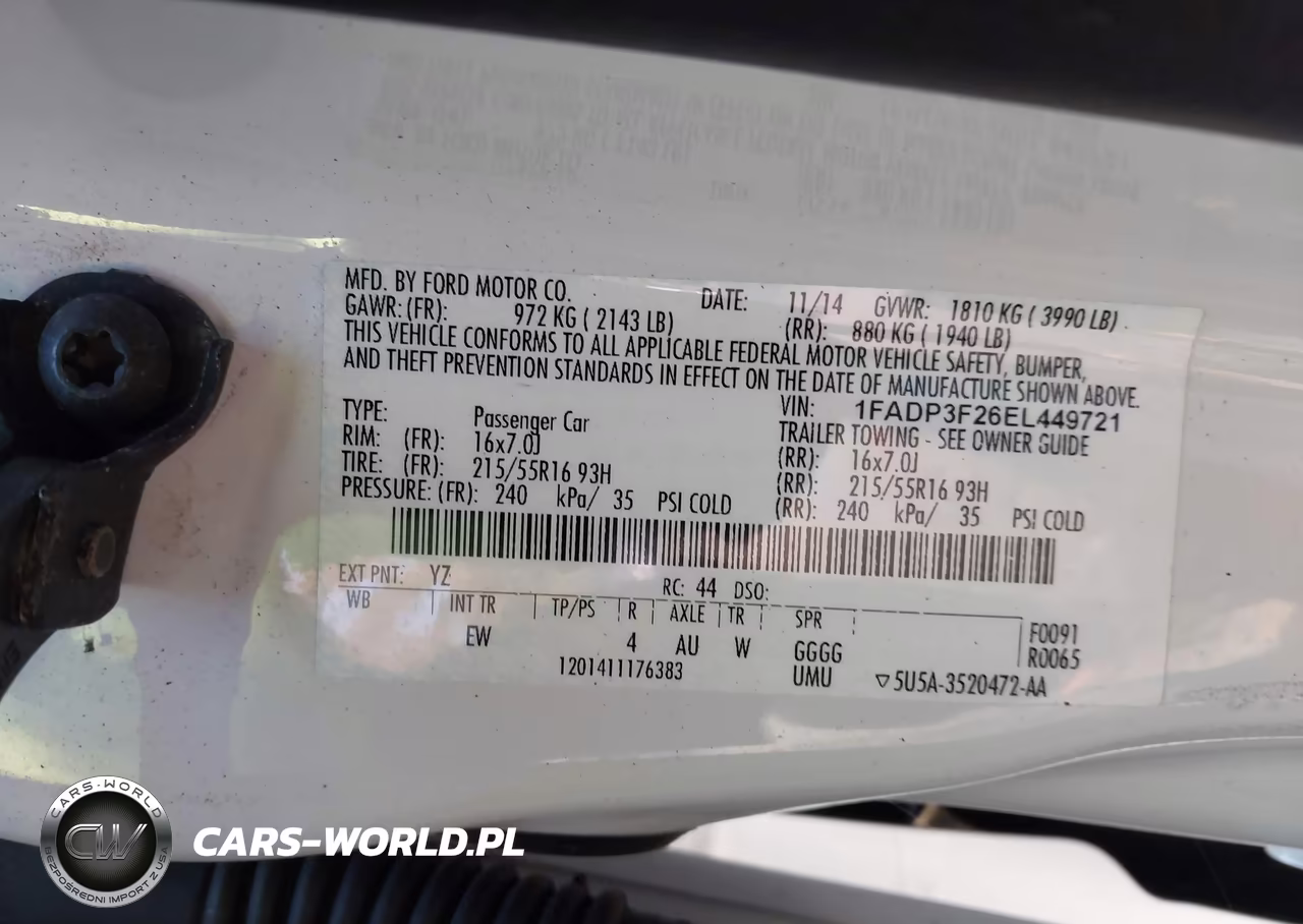 2014 Ford Focus Se VIN:1FADP3F26EL449721 - 9