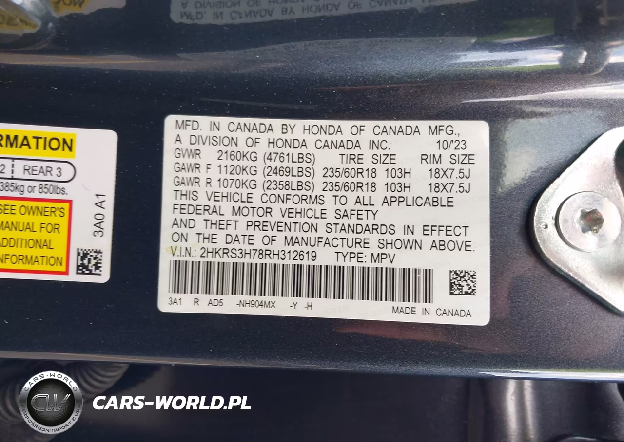 2024 Honda Cr-V Ex-L 2Wd VIN:2HKRS3H78RH312619 - 9