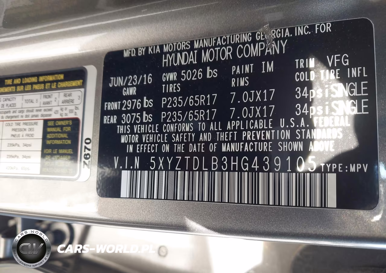 2017 Hyundai Santa Fe Sport 2.4L VIN:5XYZTDLB3HG439105 - 9