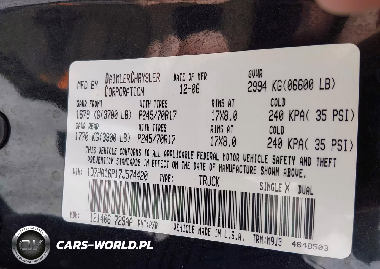 2007 Dodge Ram 1500 Slt VIN:1D7HA16P17J574420 - 9