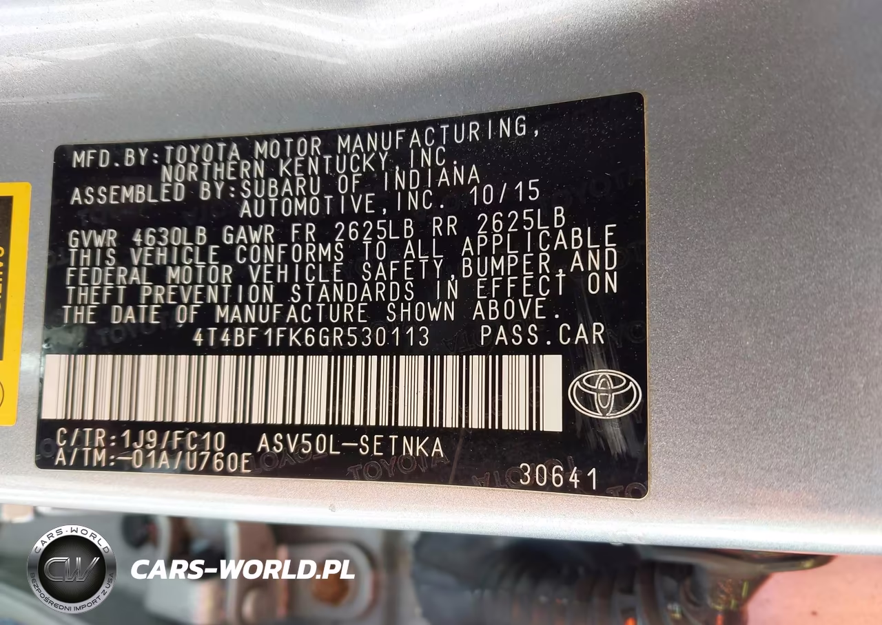 2016 Toyota Camry Le VIN:4T4BF1FK6GR530113 - 9