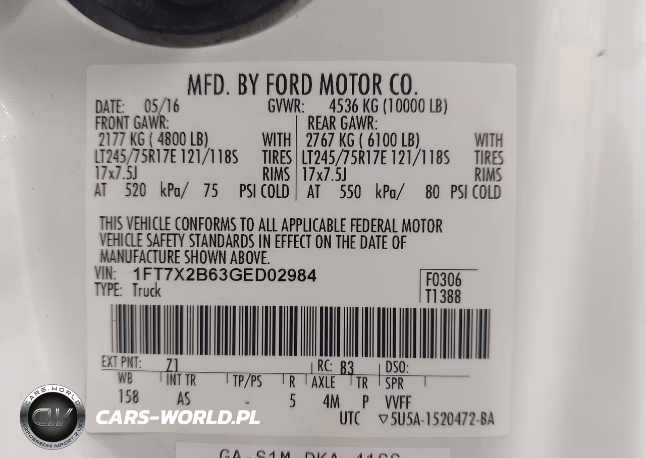 2016 Ford F-250 Xl VIN:1FT7X2B63GED02984 - 9