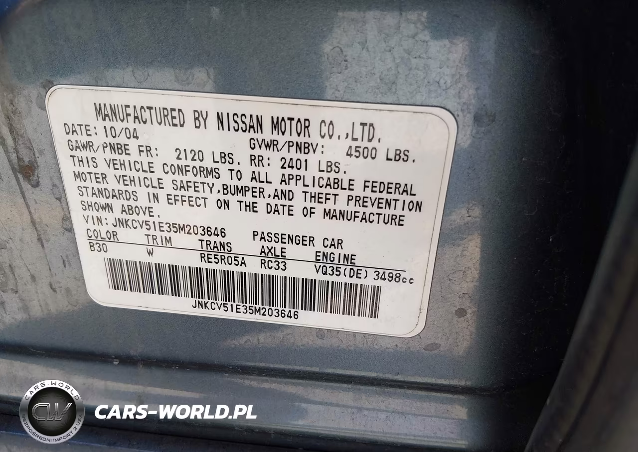 2005 Infiniti G35 VIN:JNKCV51E35M203646 - 9