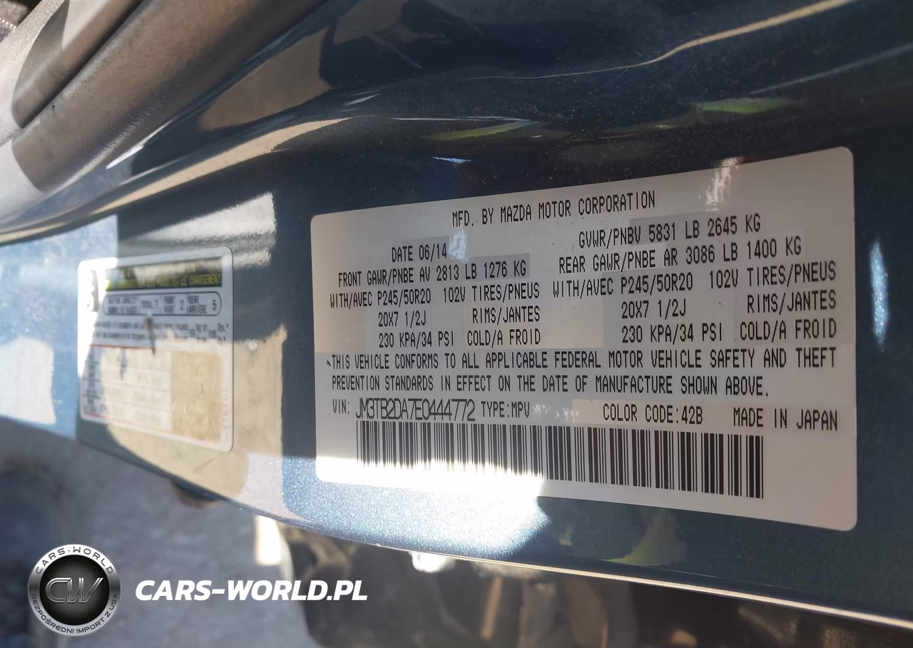 2014 Mazda Cx-9 Grand Touring VIN:JM3TB2DA7E0444772 - 9