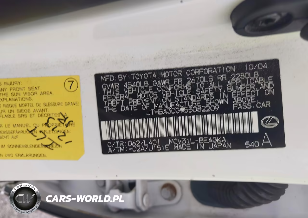 2005 Lexus Es 330 VIN:JTHBA30G955082209 - 9