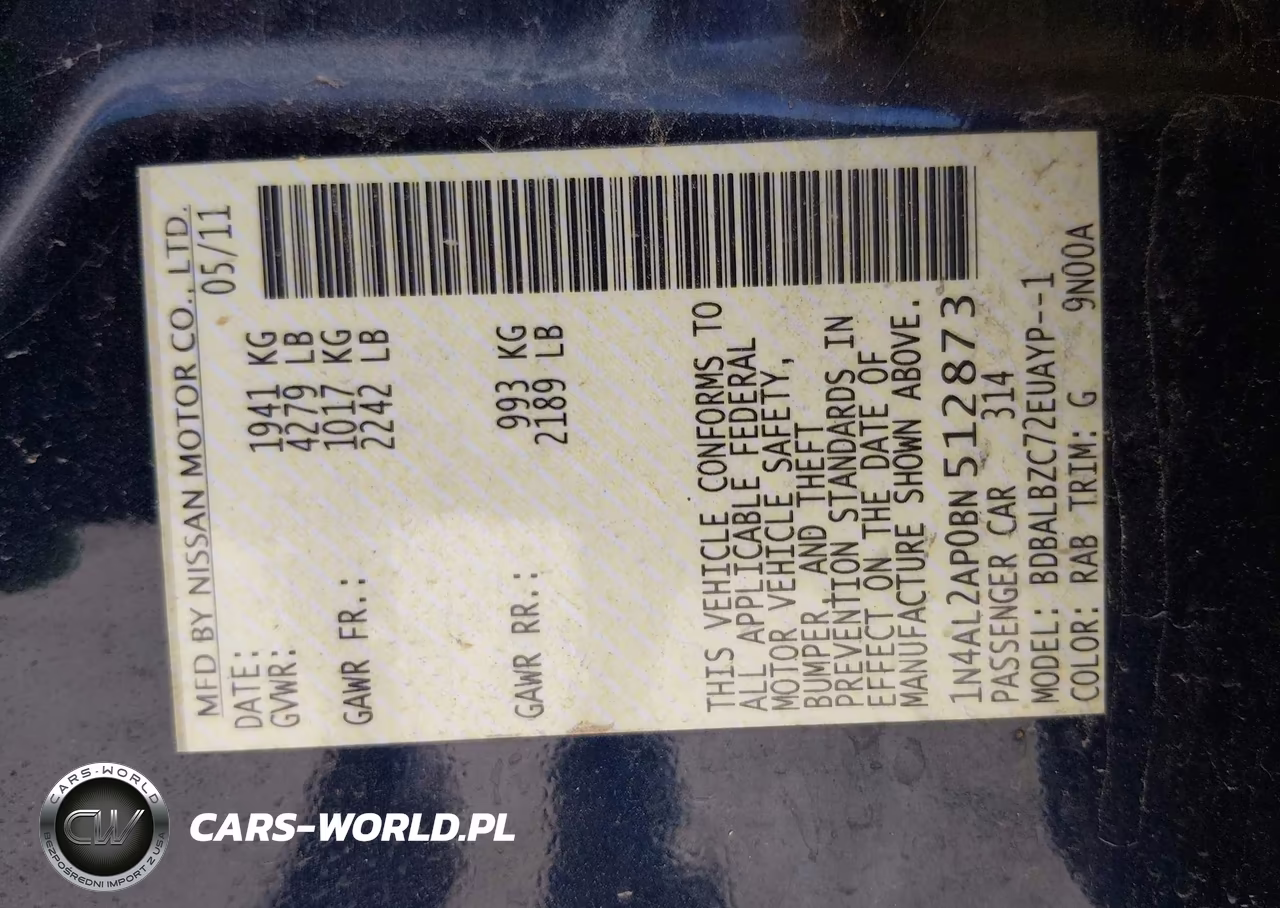 2011 Nissan Altima 2.5 S VIN:1N4AL2AP0BN512873 - 9
