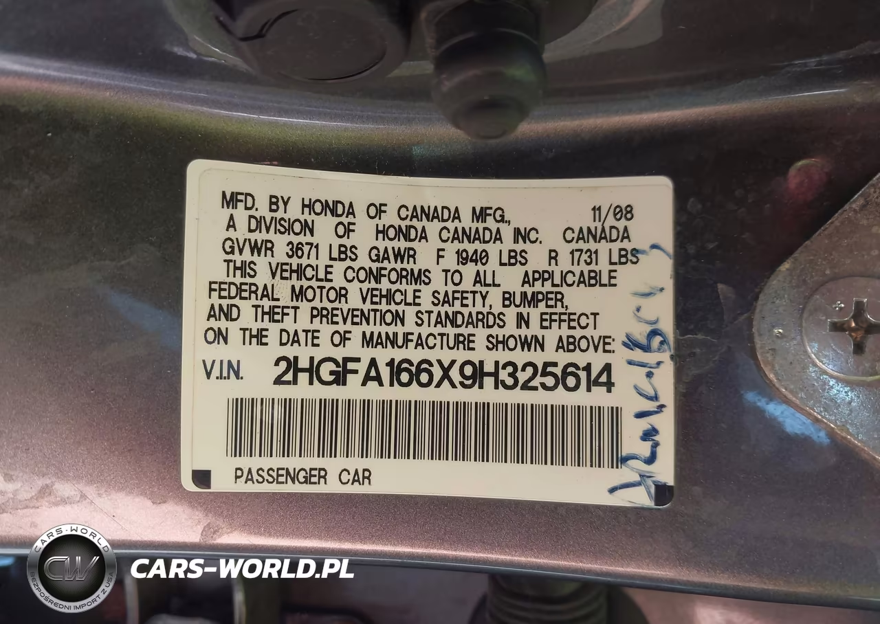 2009 Honda Civic Lx-S VIN:2HGFA166X9H325614 - 9