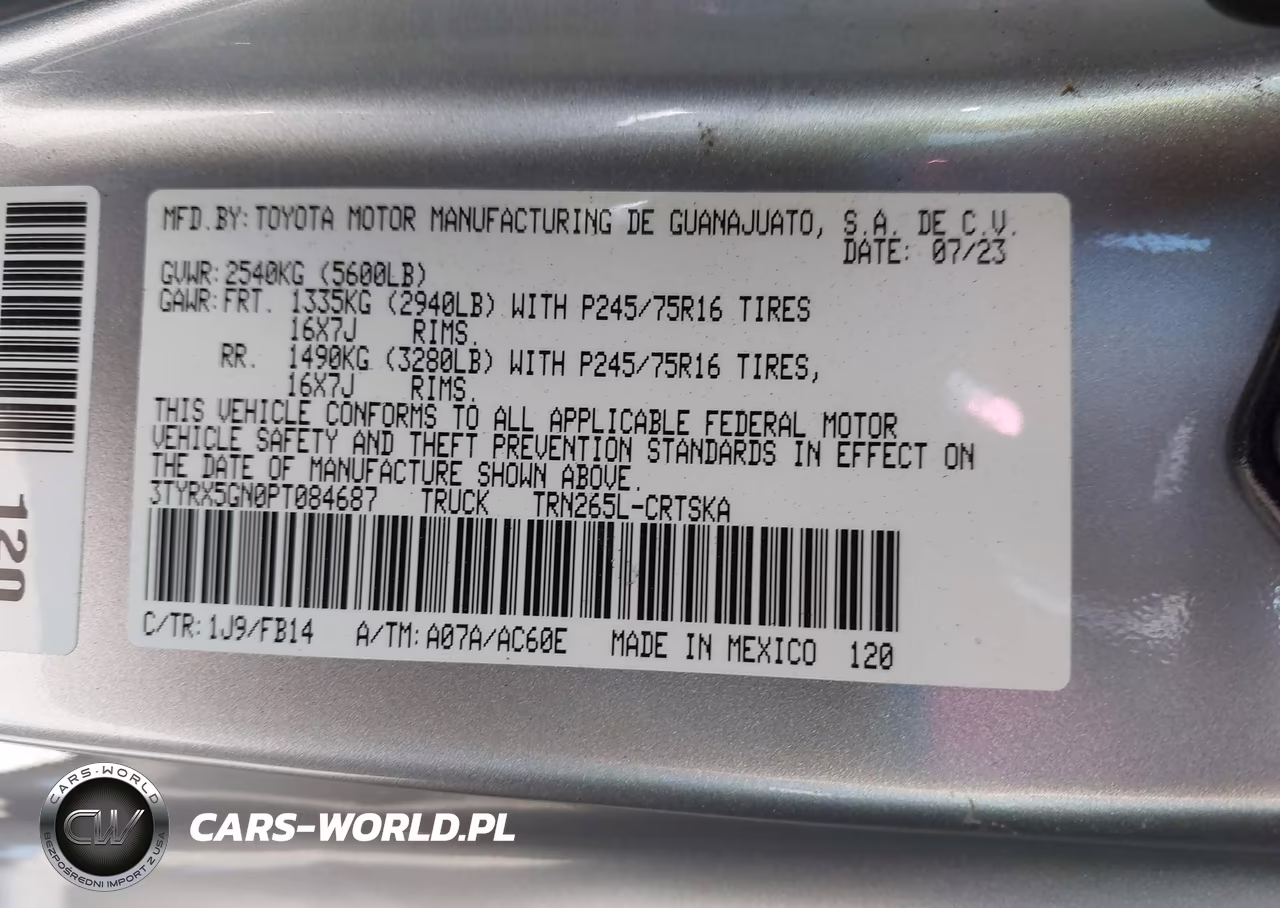 2023 Toyota Tacoma 2Wd Sr VIN:3TYRX5GN0PT084687 - 9
