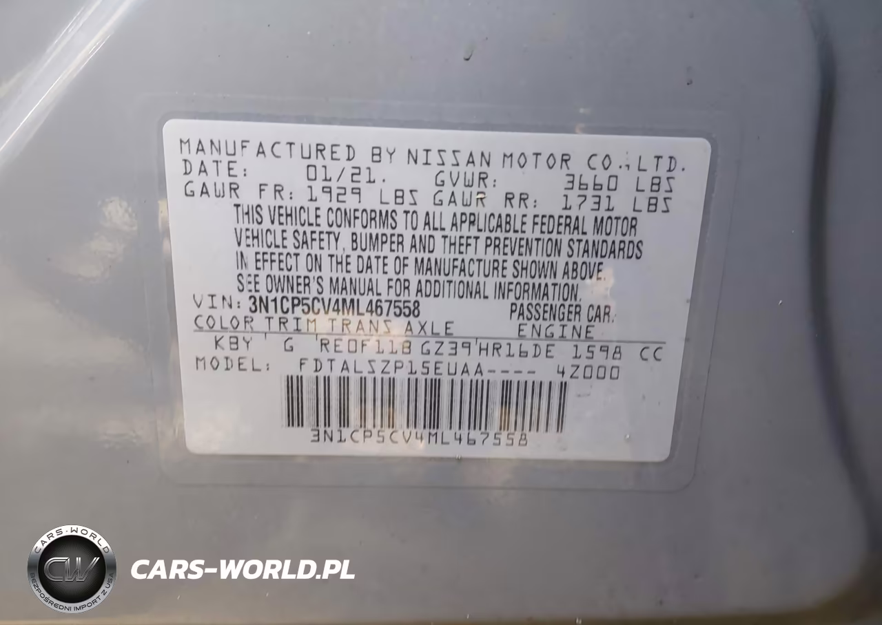 2021 Nissan Kicks Sv Xtronic Cvt VIN:3N1CP5CV4ML467558 - 9