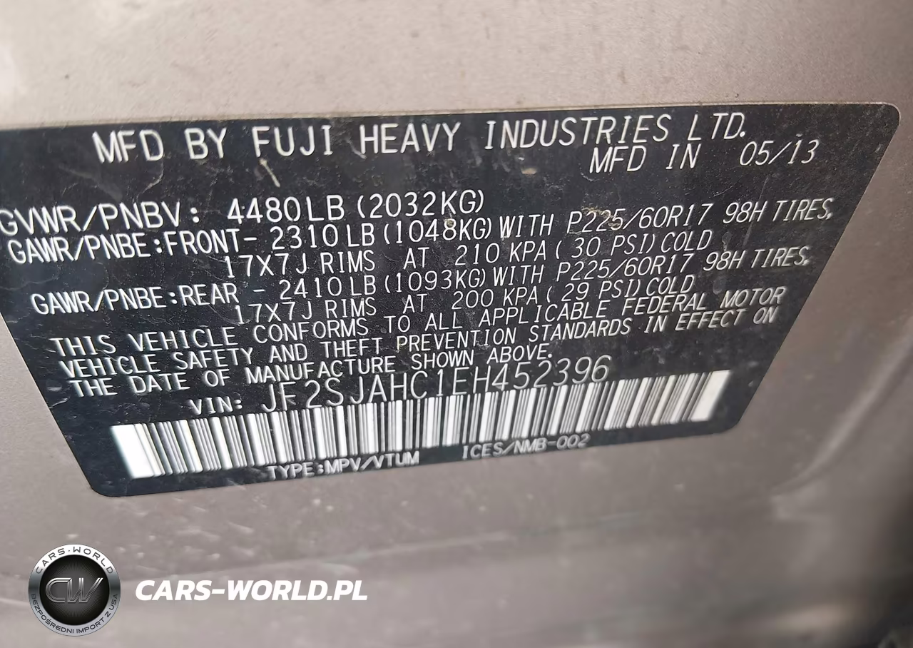 2014 Subaru Forester 2.5I Limited VIN:JF2SJAHC1EH452396 - 9
