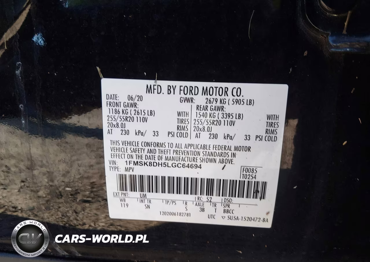 2020 Ford Explorer Xlt VIN:1FMSK8DH5LGC64694 - 9