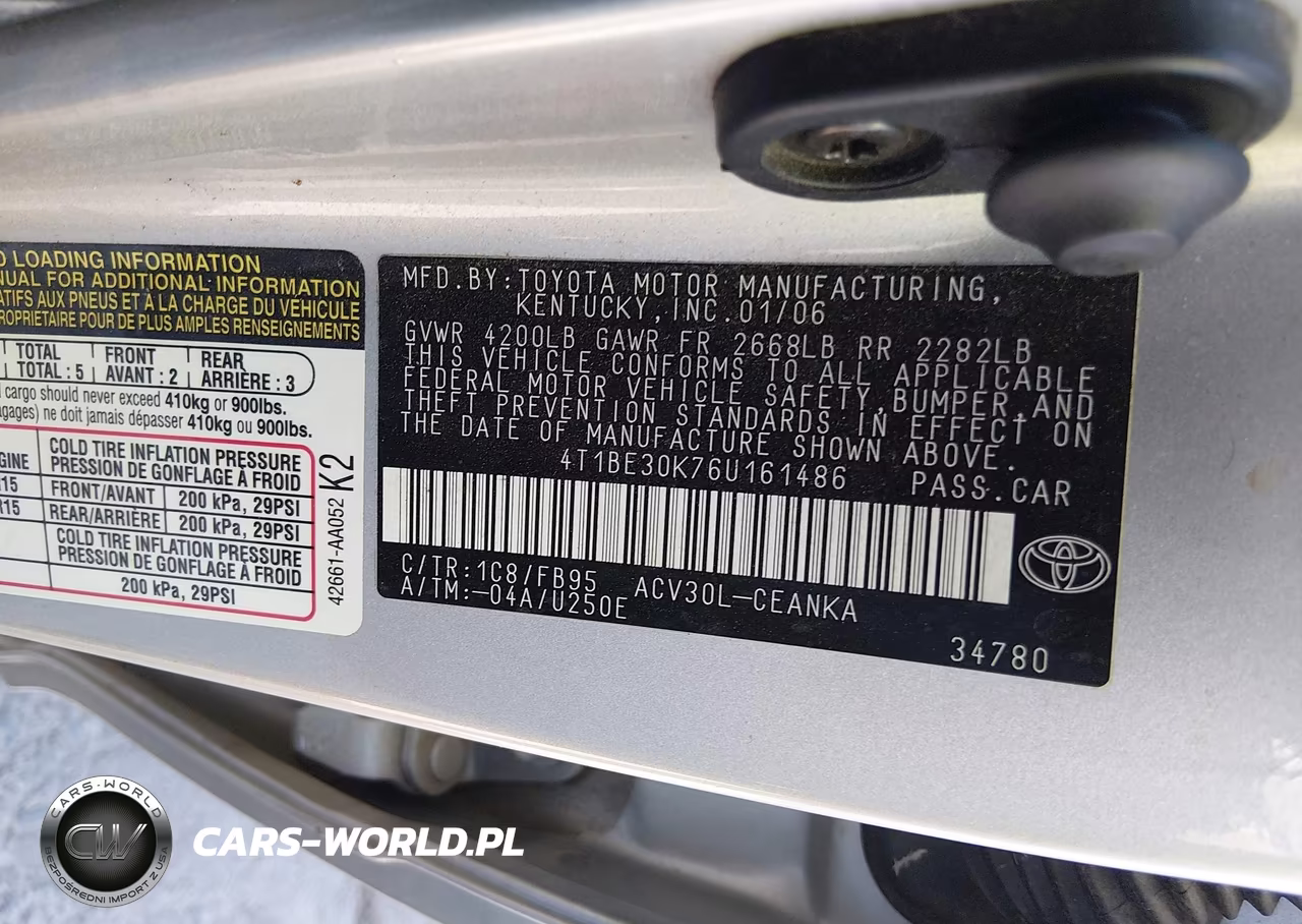 2006 Toyota Camry Le VIN:4T1BE30K76U161486 - 9
