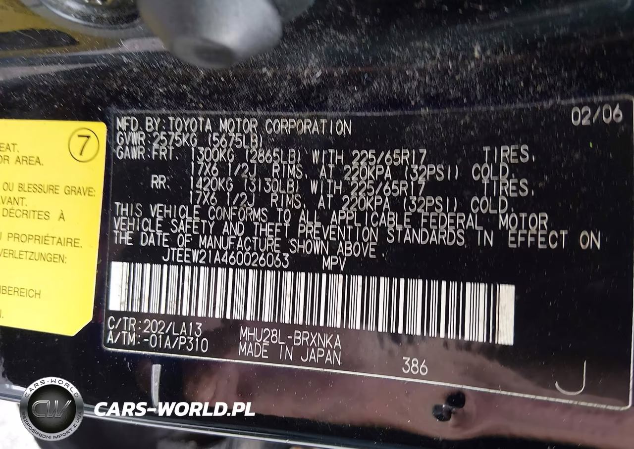 2006 Toyota Highlander Hybrid Limited V6 VIN:JTEEW21A460026063 - 9