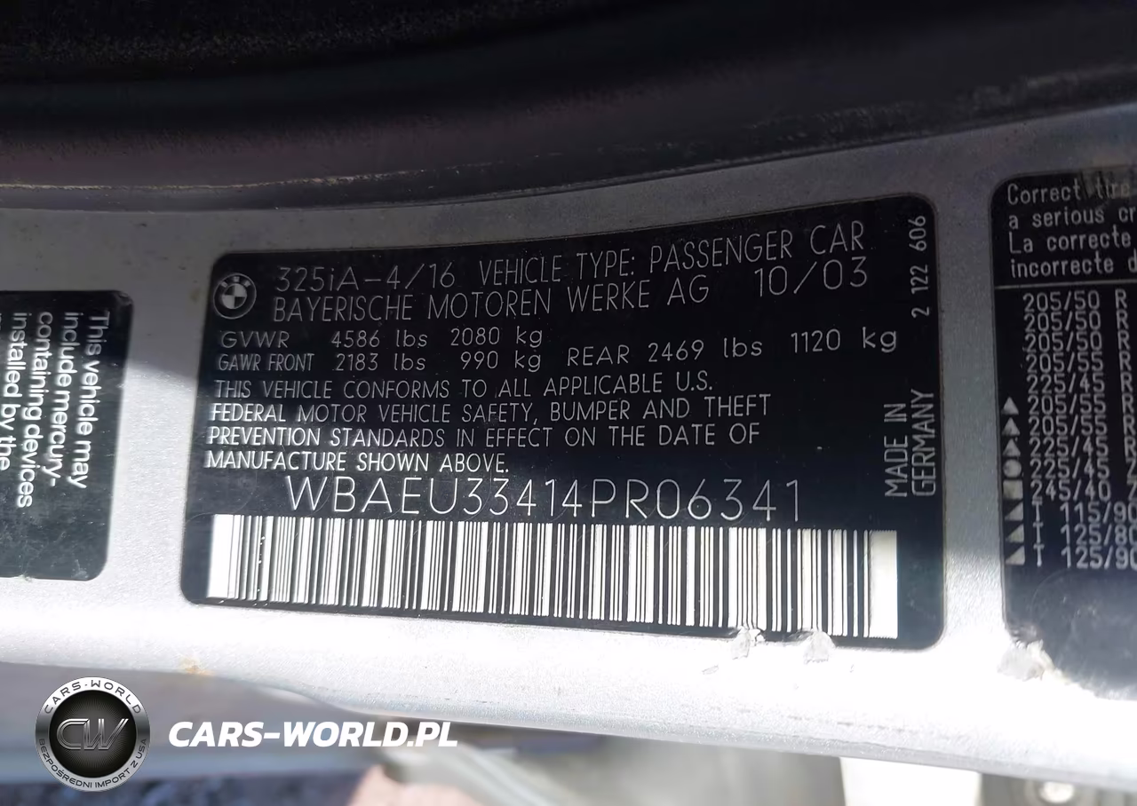 2004 BMW 325Xi VIN:WBAEU33414PR06341 - 9
