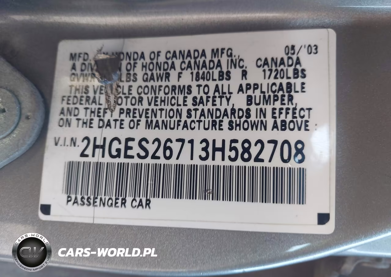 2003 Honda Civic Ex VIN:2HGES26713H582708 - 9
