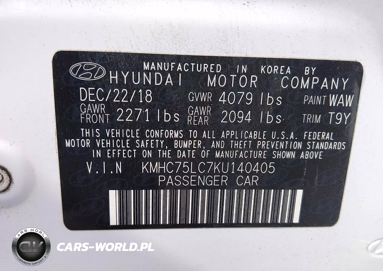 2019 Hyundai Ioniq Hybrid Sel VIN:KMHC75LC7KU140405 - 9