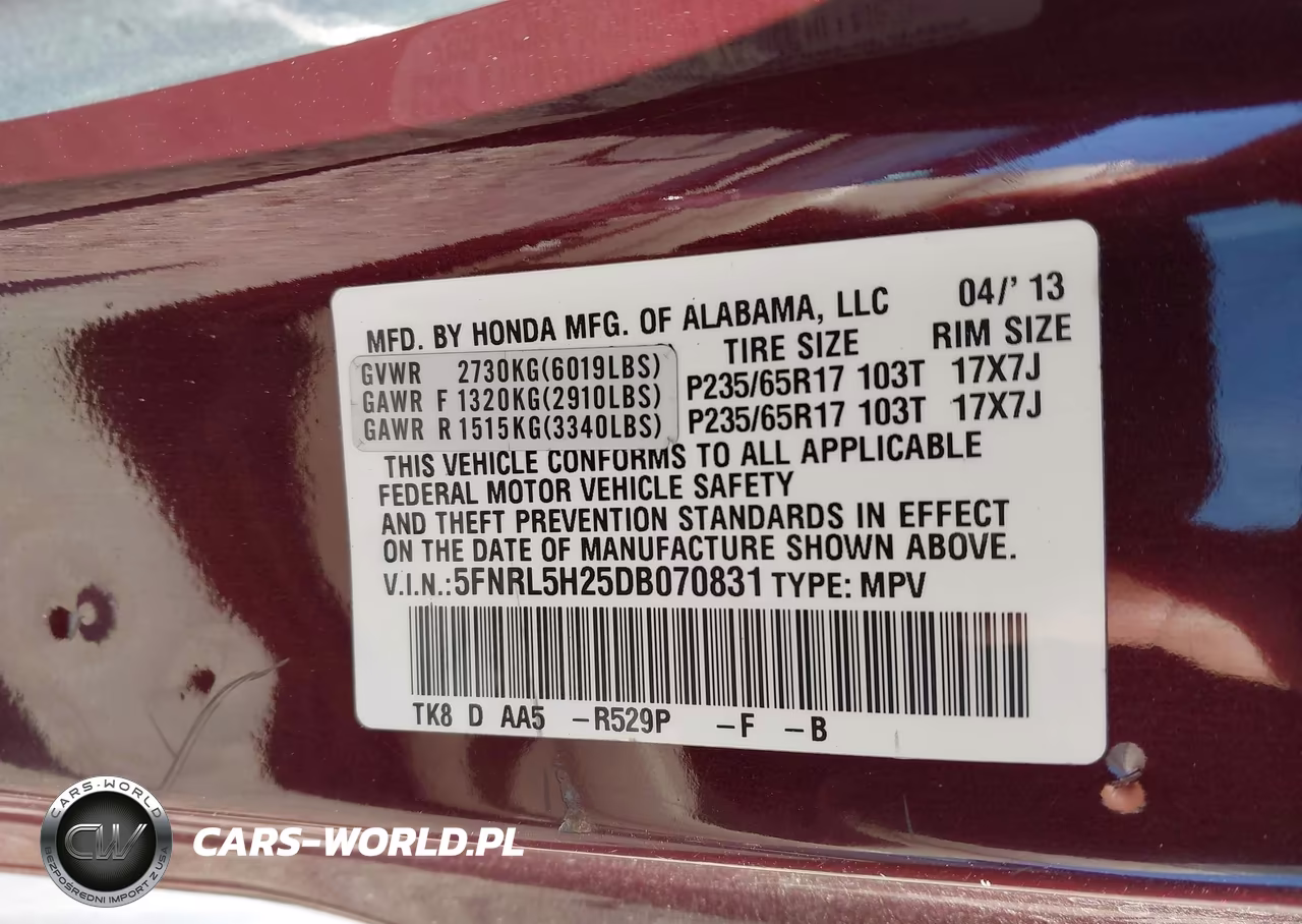 2013 Honda Odyssey Lx VIN:5FNRL5H25DB070831 - 9