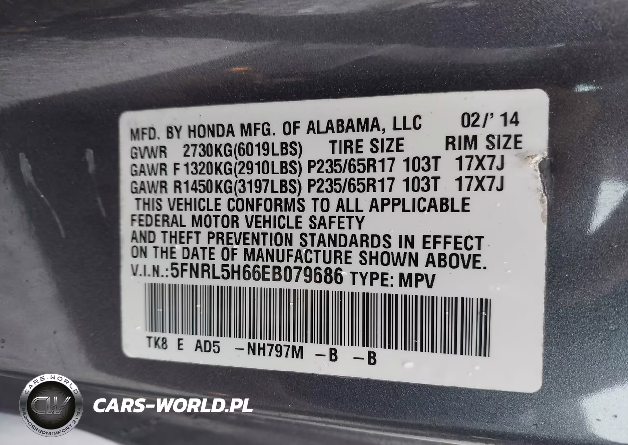 2014 Honda Odyssey Ex-L VIN:5FNRL5H66EB079686 - 9