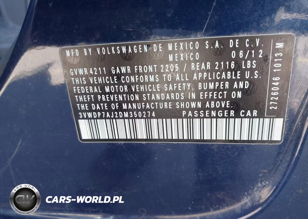 2013 Volkswagen Jetta 2.5L Se VIN:3VWDP7AJ2DM350274 - 9