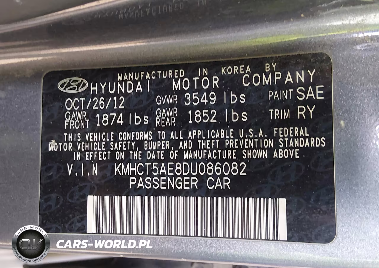 2013 Hyundai Accent Gs VIN:KMHCT5AE8DU086082 - 9