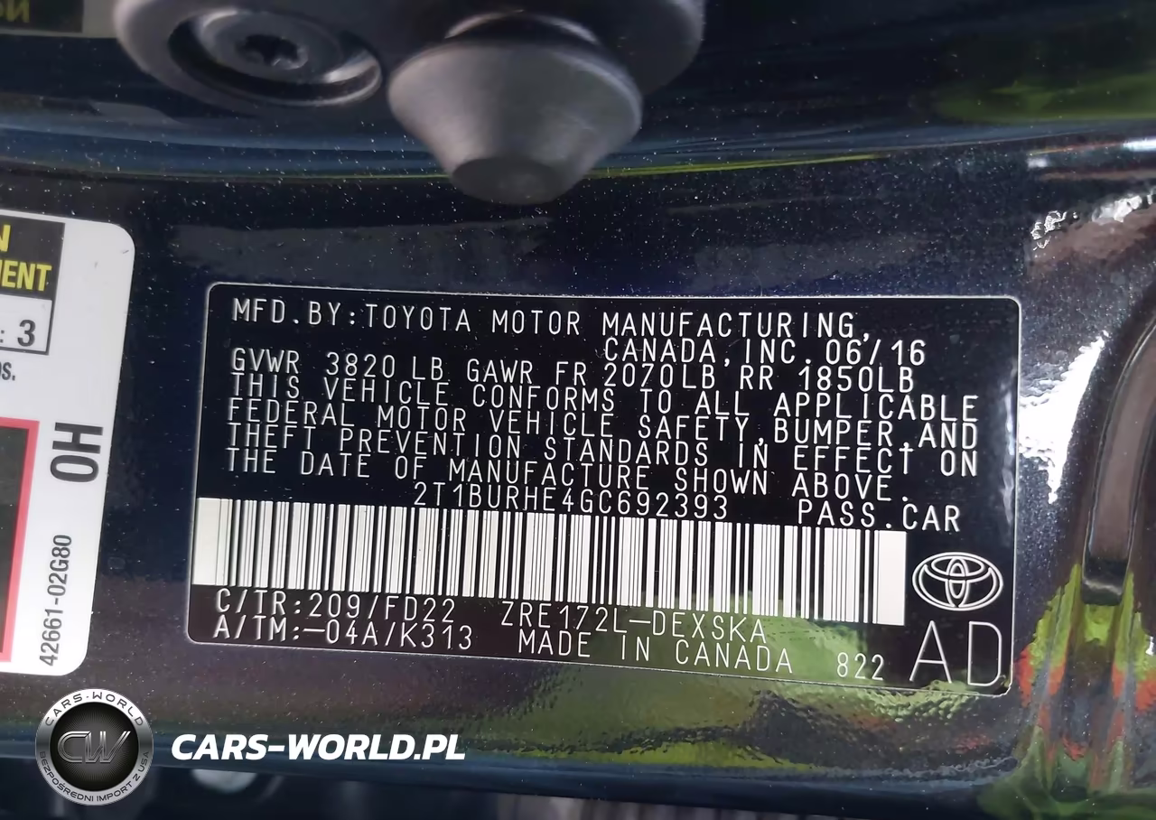 2016 Toyota Corolla S Plus VIN:2T1BURHE4GC692393 - 9