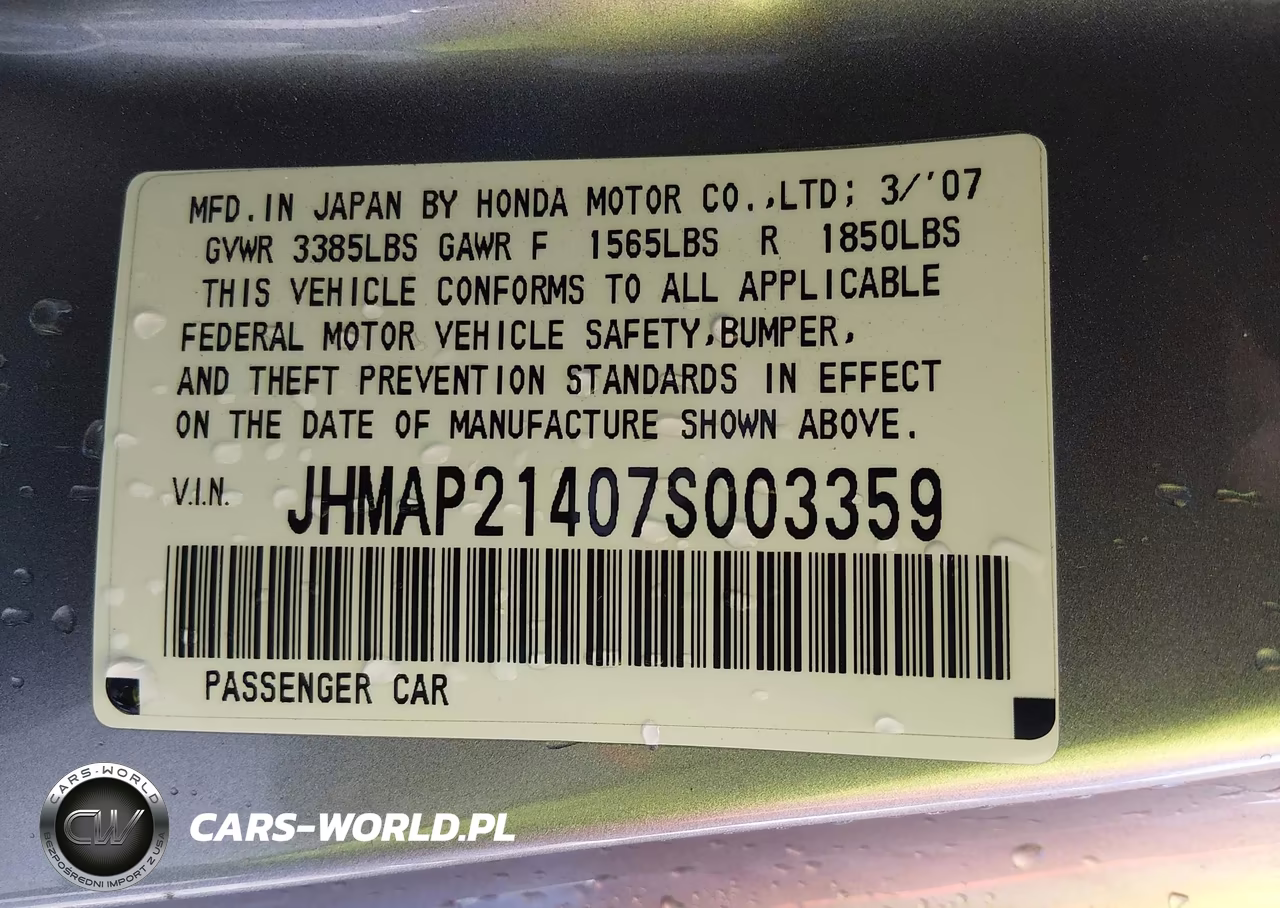 2007 Honda S2000 VIN:JHMAP21407S003359 - 9