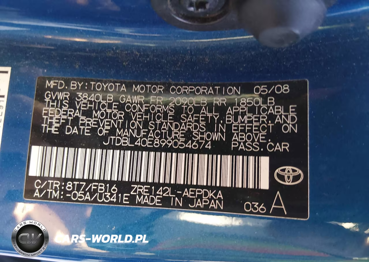 2009 Toyota Corolla Le VIN:JTDBL40E899054674 - 9