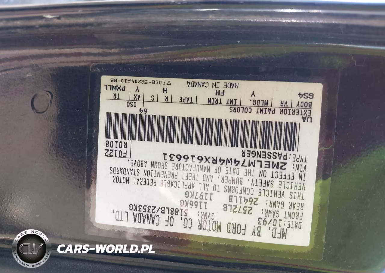1994 Mercury Grand Marquis Gs VIN:2MELM74W4RX616631 - 9