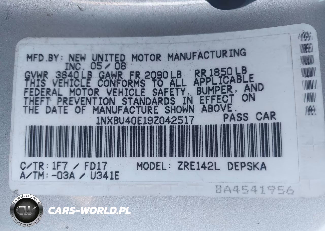 2009 Toyota Corolla S VIN:1NXBU40E19Z042517 - 9
