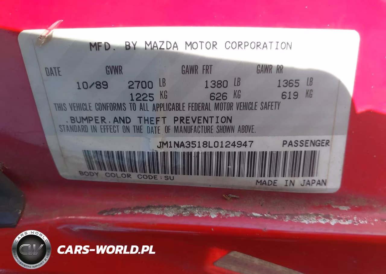 1990 Mazda Mx-5 Miata VIN:JM1NA3518L0124947 - 9