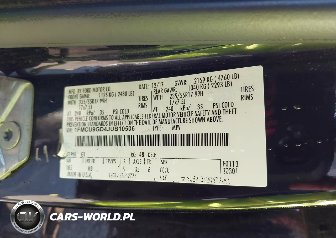 2018 Ford Escape Se VIN:1FMCU9GD4JUB10506 - 9