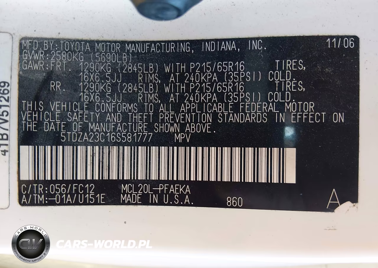 2006 Toyota Sienna Le VIN:5TDZA23C16S581777 - 9